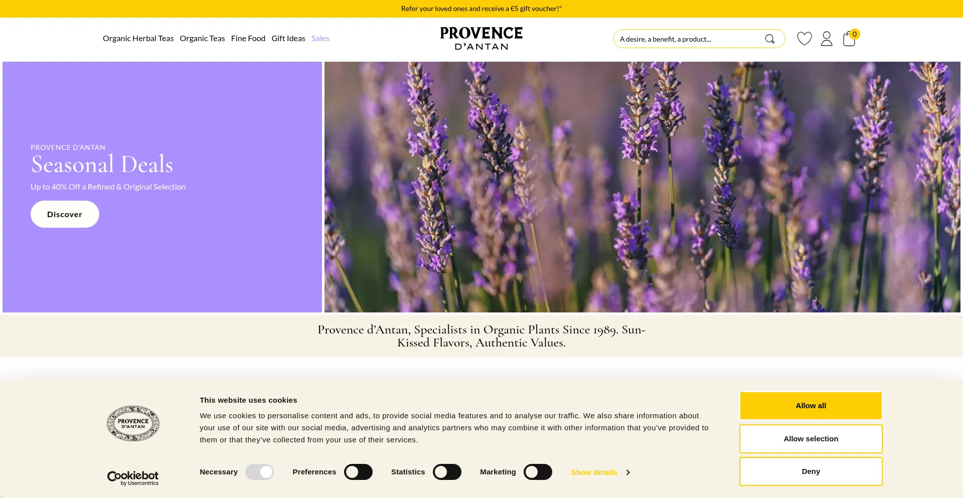 Website screenshot of Provence-dantan.fr