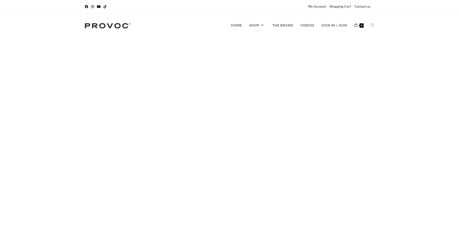 Website screenshot of Provocmakeup.com