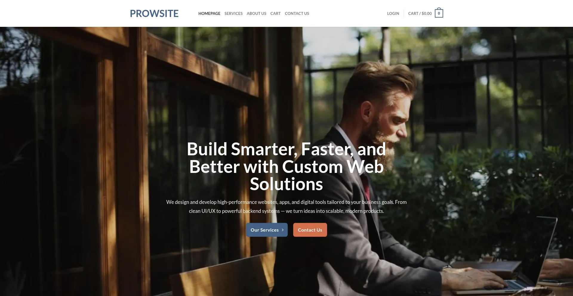 Website screenshot of Prowsite.com