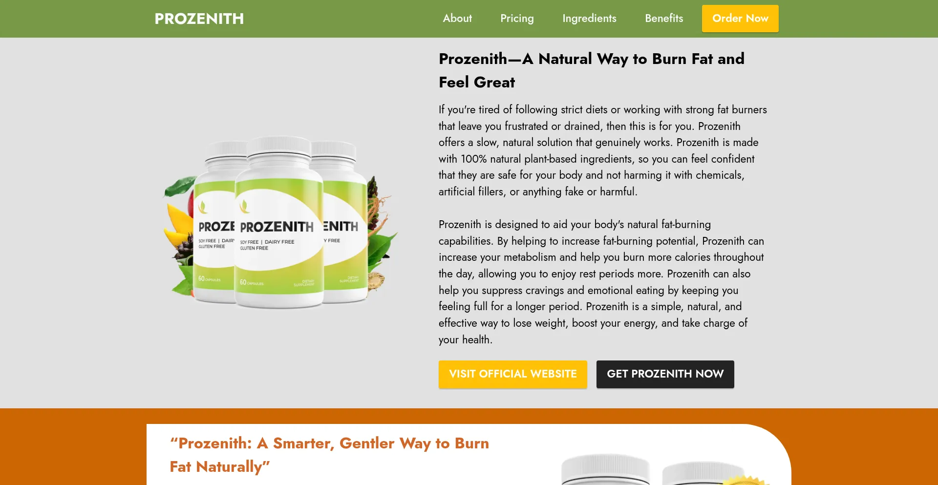 Website screenshot of Prozeanith.com