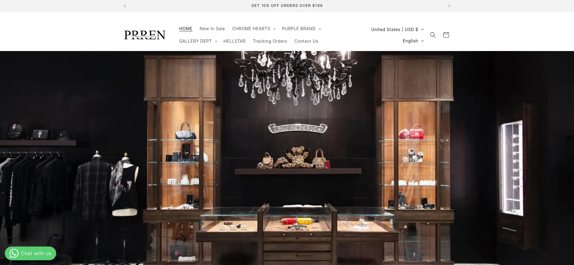 Website screenshot of Prrenshop.com