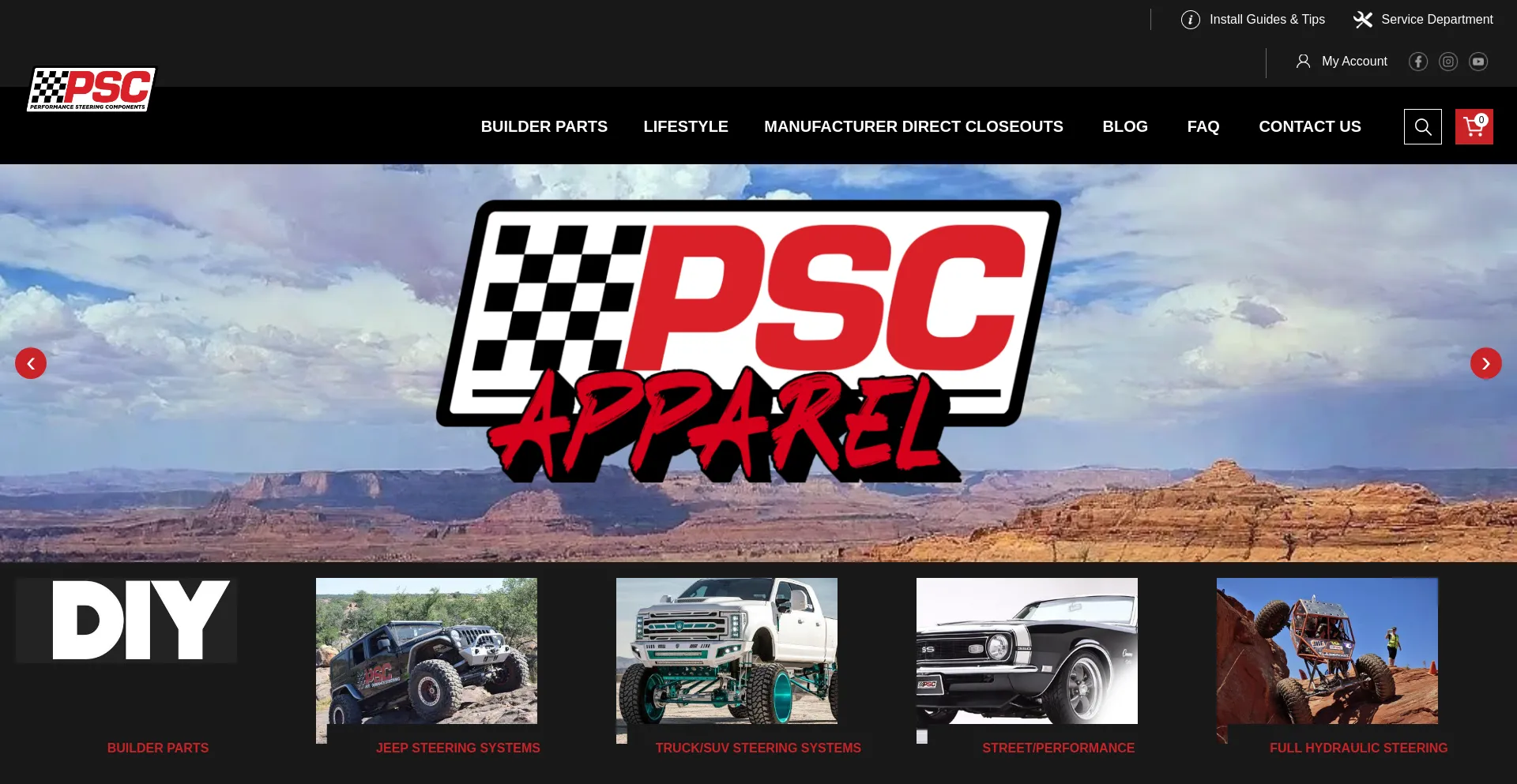 Website screenshot of Pscmotorsports.com