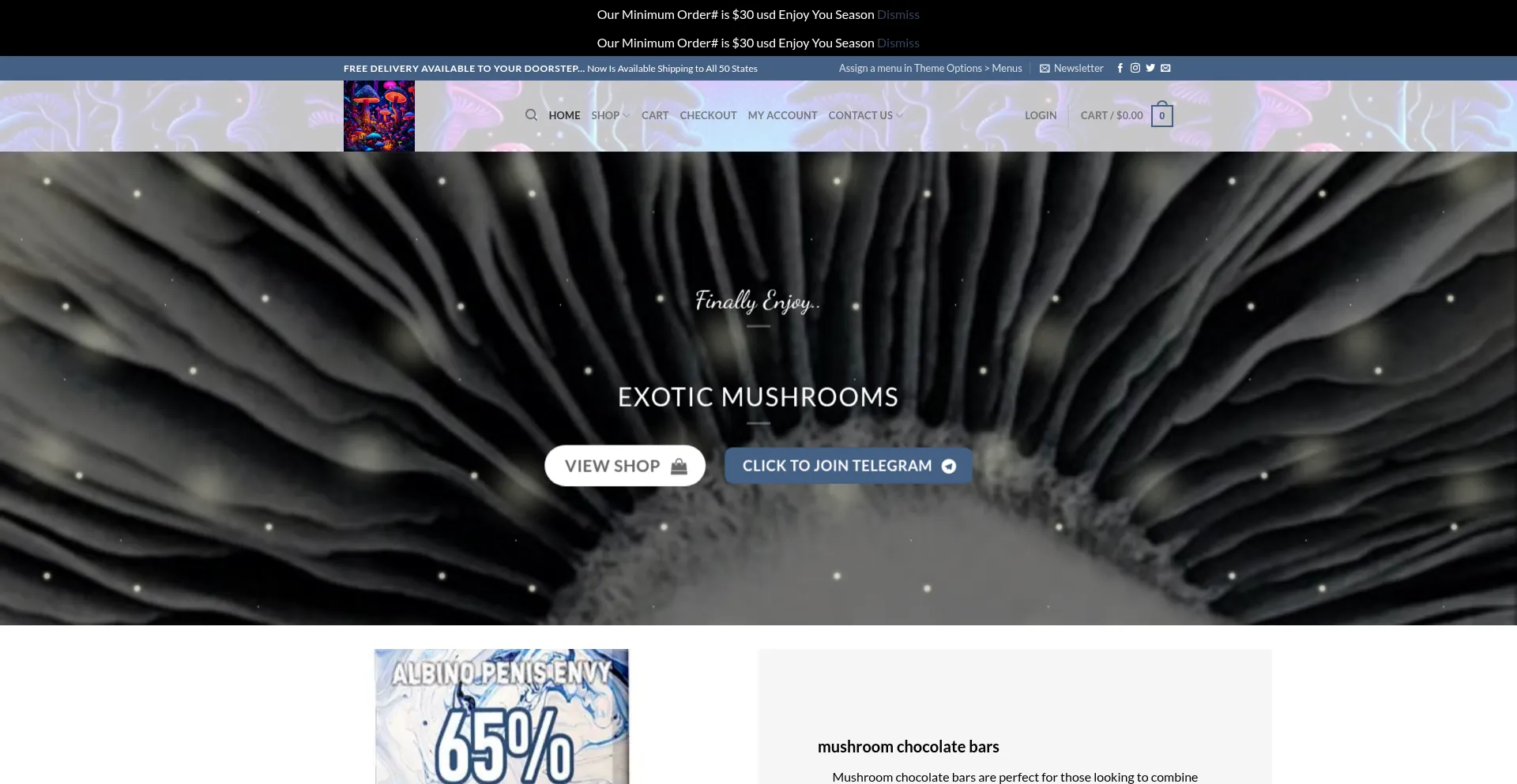 Website screenshot of Psychedelicmushroomscolorado.com