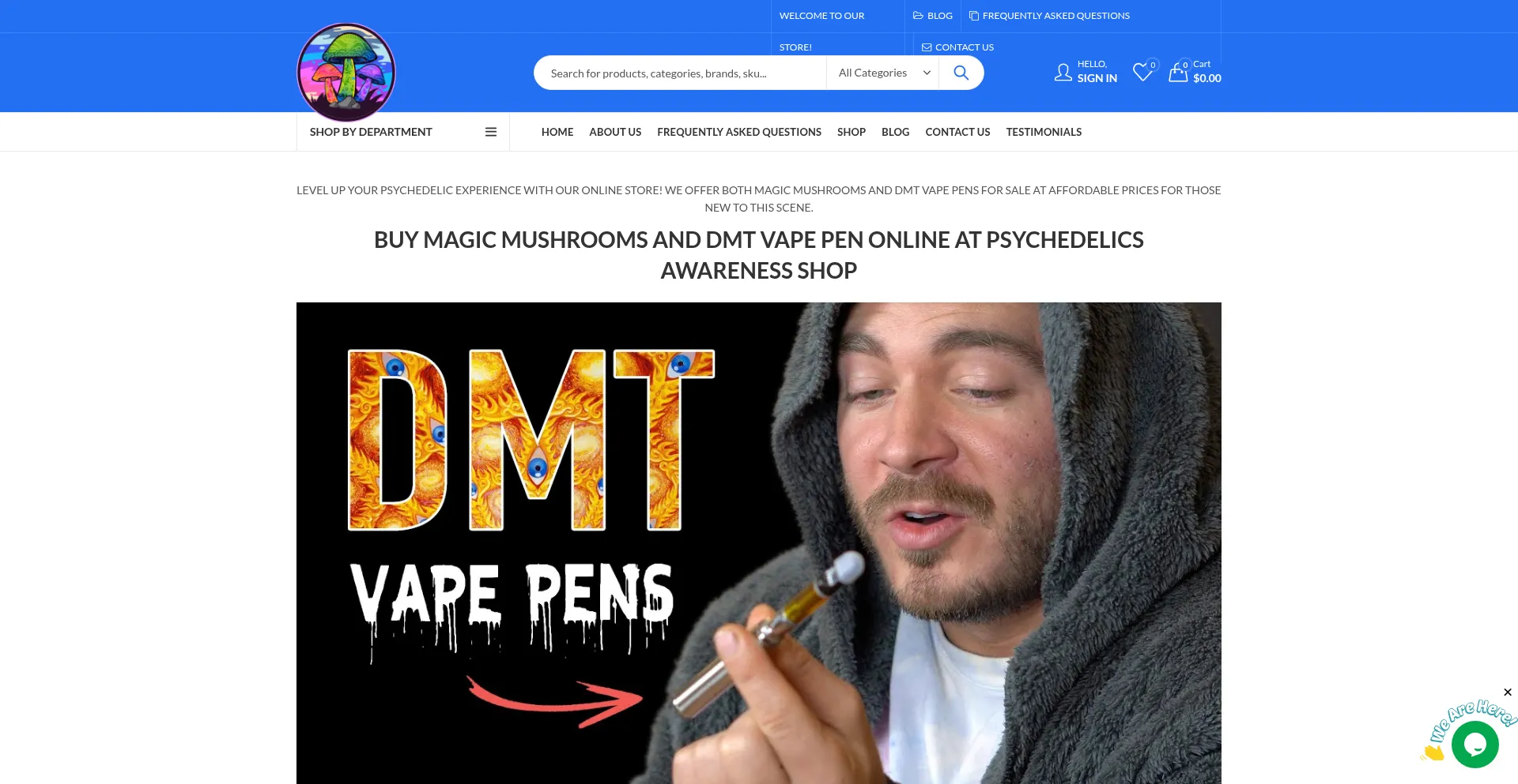 Website screenshot of Psychedelicsawarenessshop.com