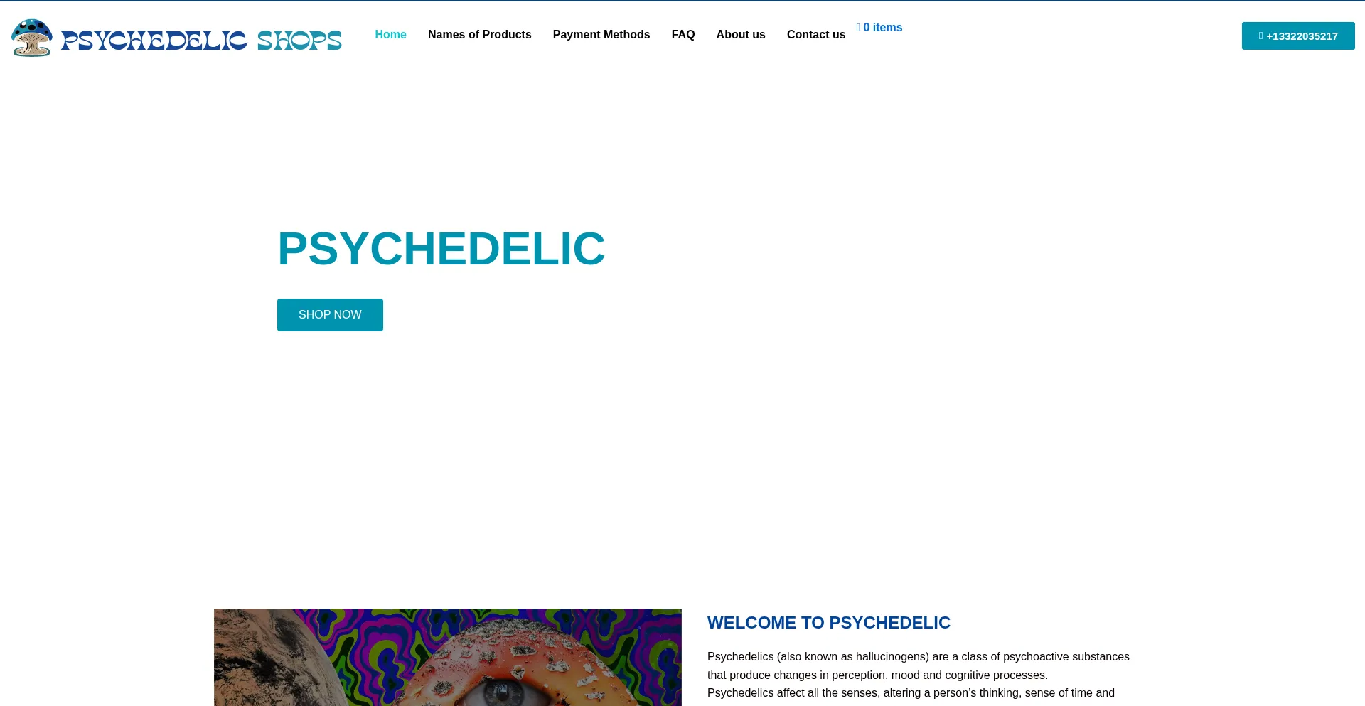Website screenshot of Psychedelicsshops.com