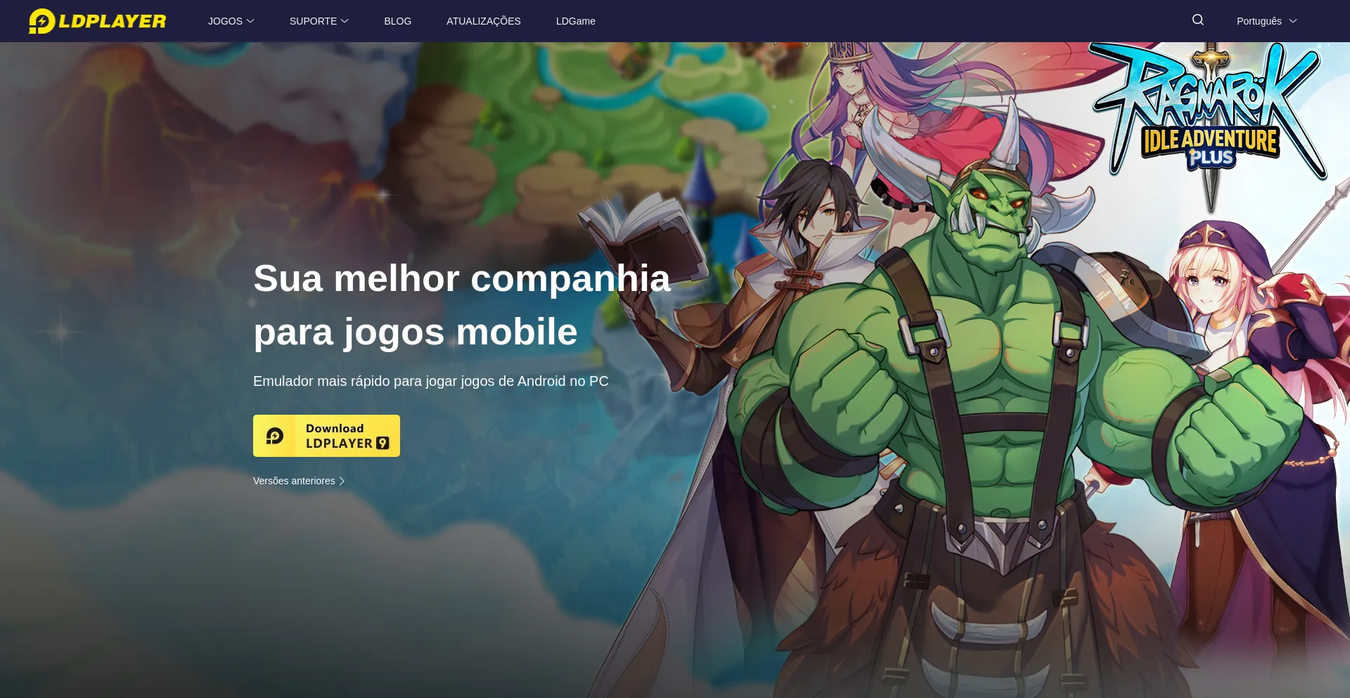 Website screenshot of Pt.ldplayer.net
