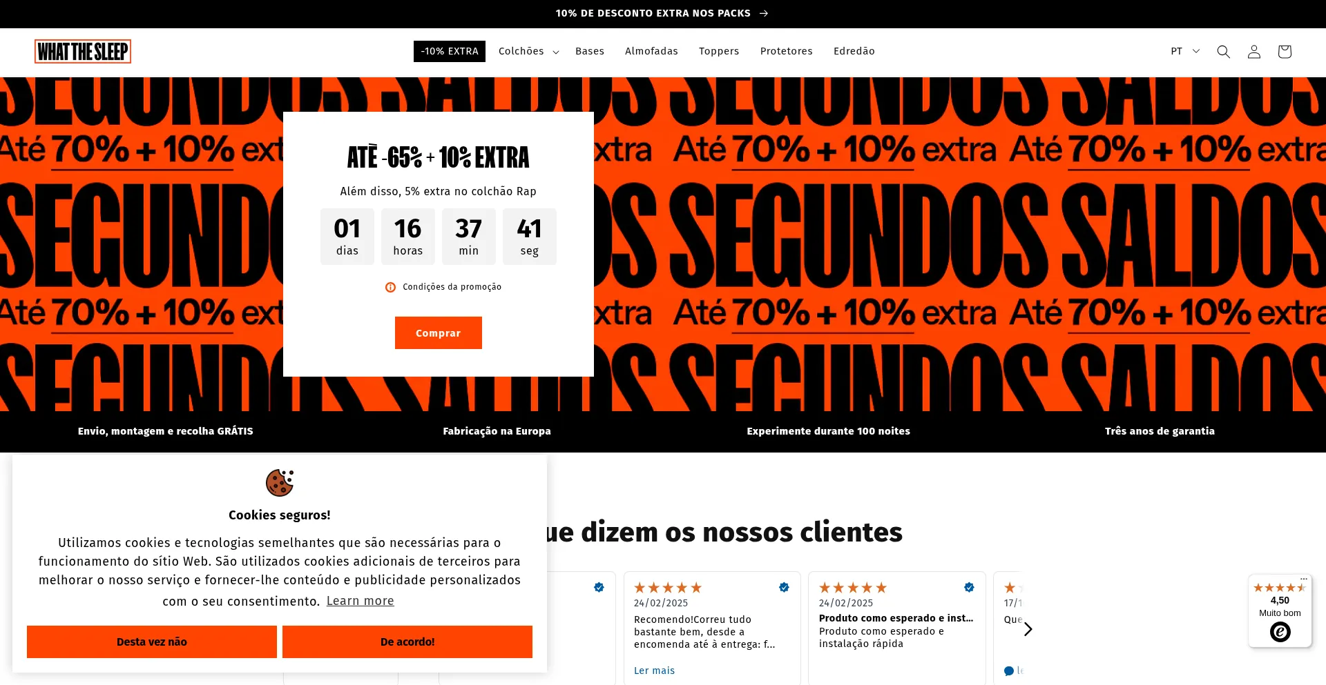 Website screenshot of Pt.whatthesleep.shop