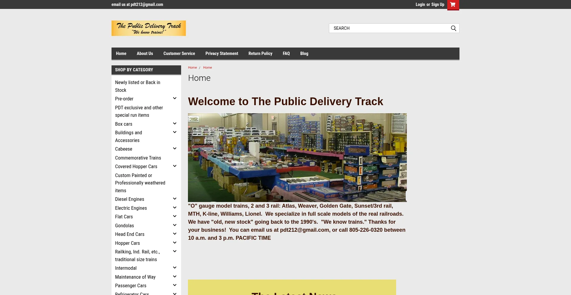 Website screenshot of Publicdeliverytrack.com