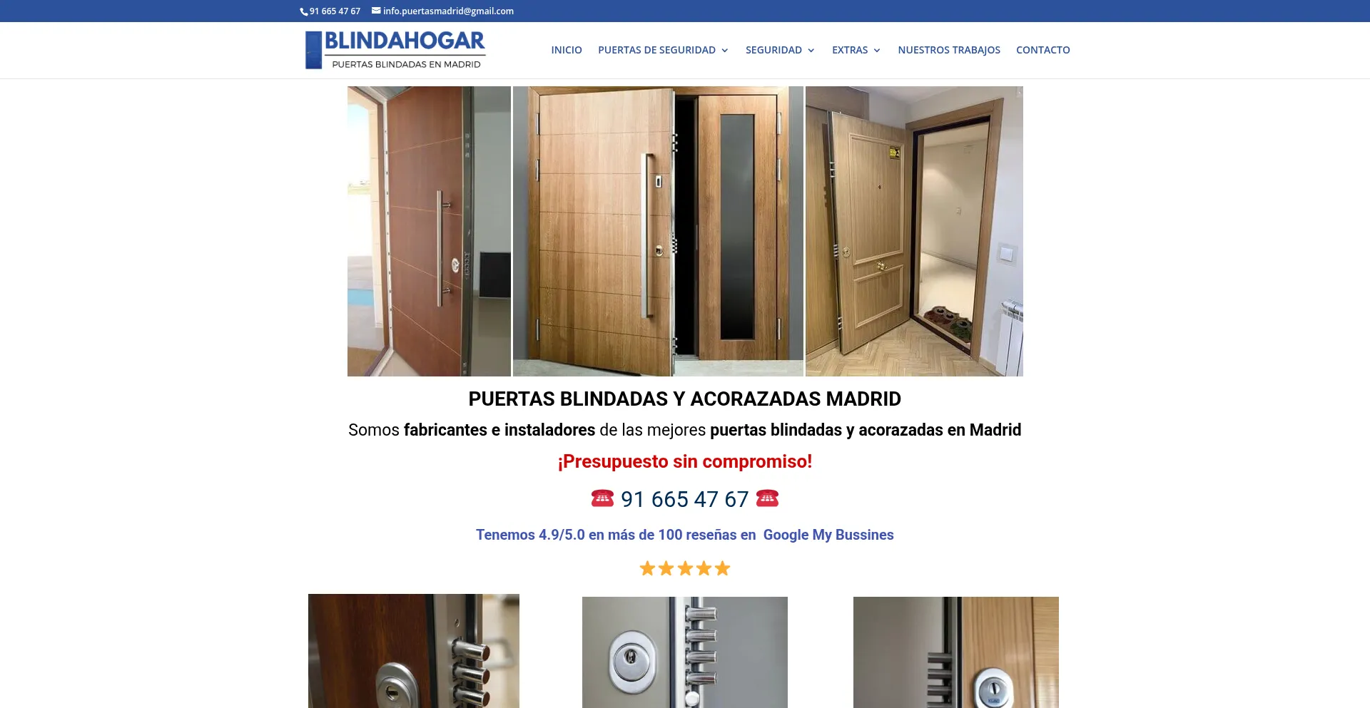Website screenshot of Puertasblindadas-madrid.com