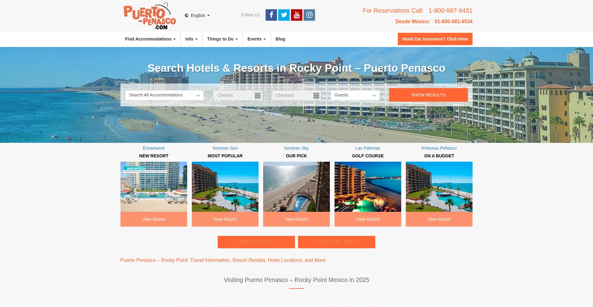 Website screenshot of Puerto-penasco.com