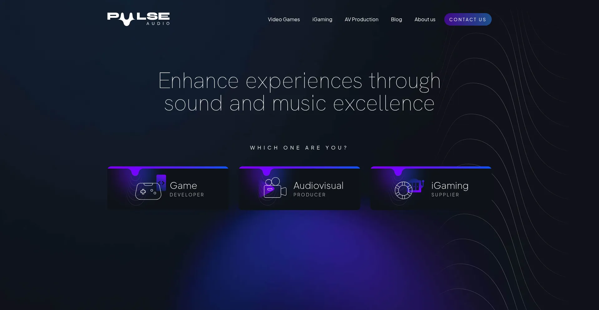 Website screenshot of Pulse-audio.com