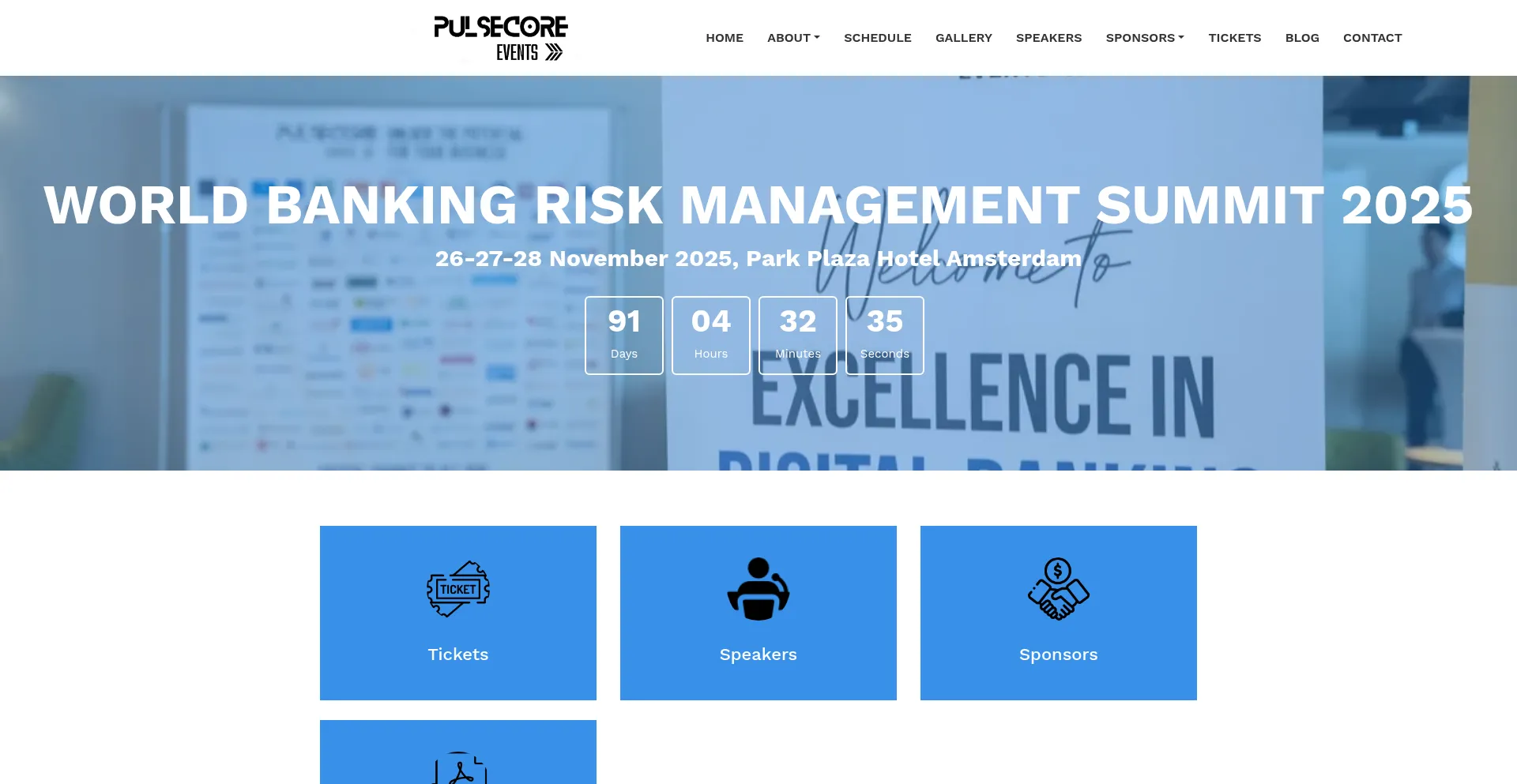 Website screenshot of Pulse-core-events.com
