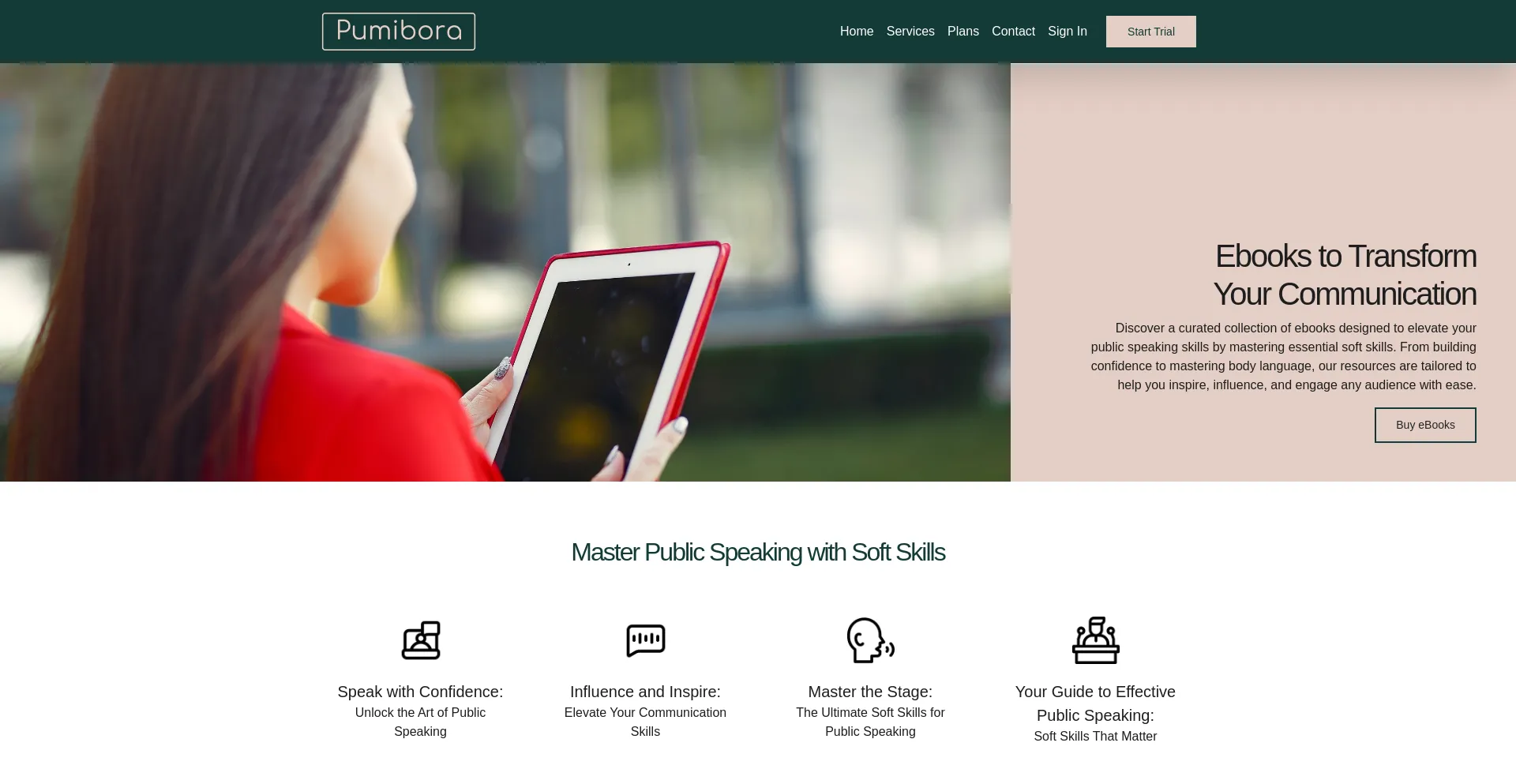 Website screenshot of Pumibora.com