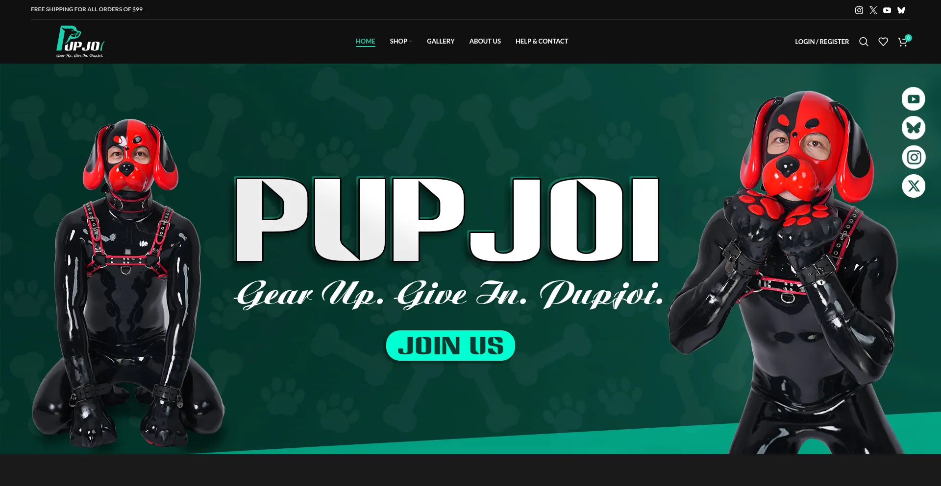Website screenshot of Pupjoi.com