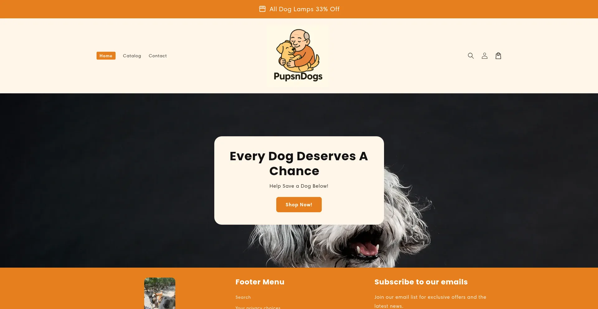 Website screenshot of Pupsndogs.com