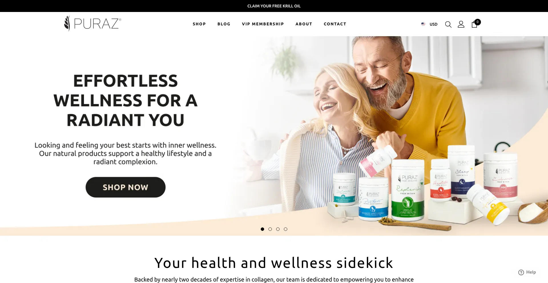 Website screenshot of Puraz.com