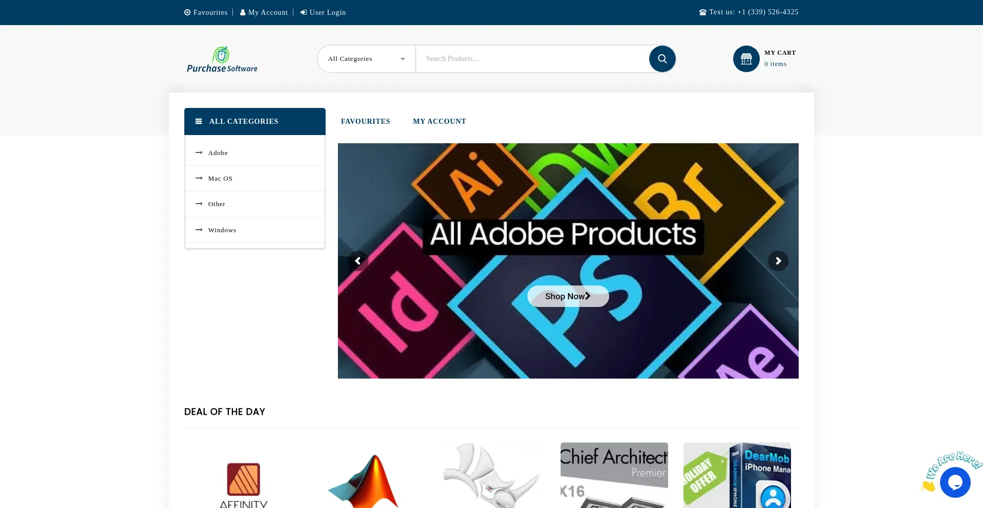 Website screenshot of Purchase-software.com