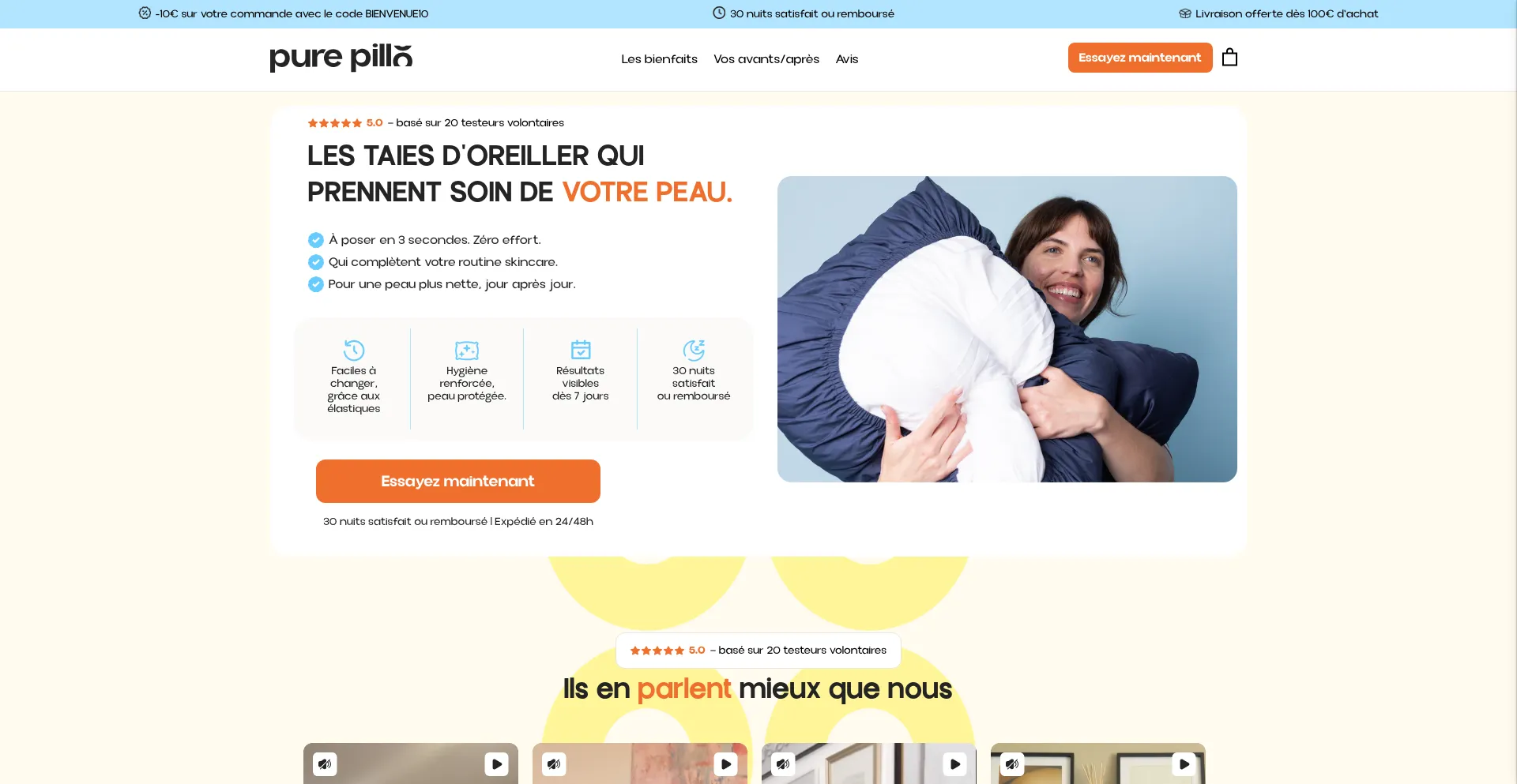 Website screenshot of Purepillo.com