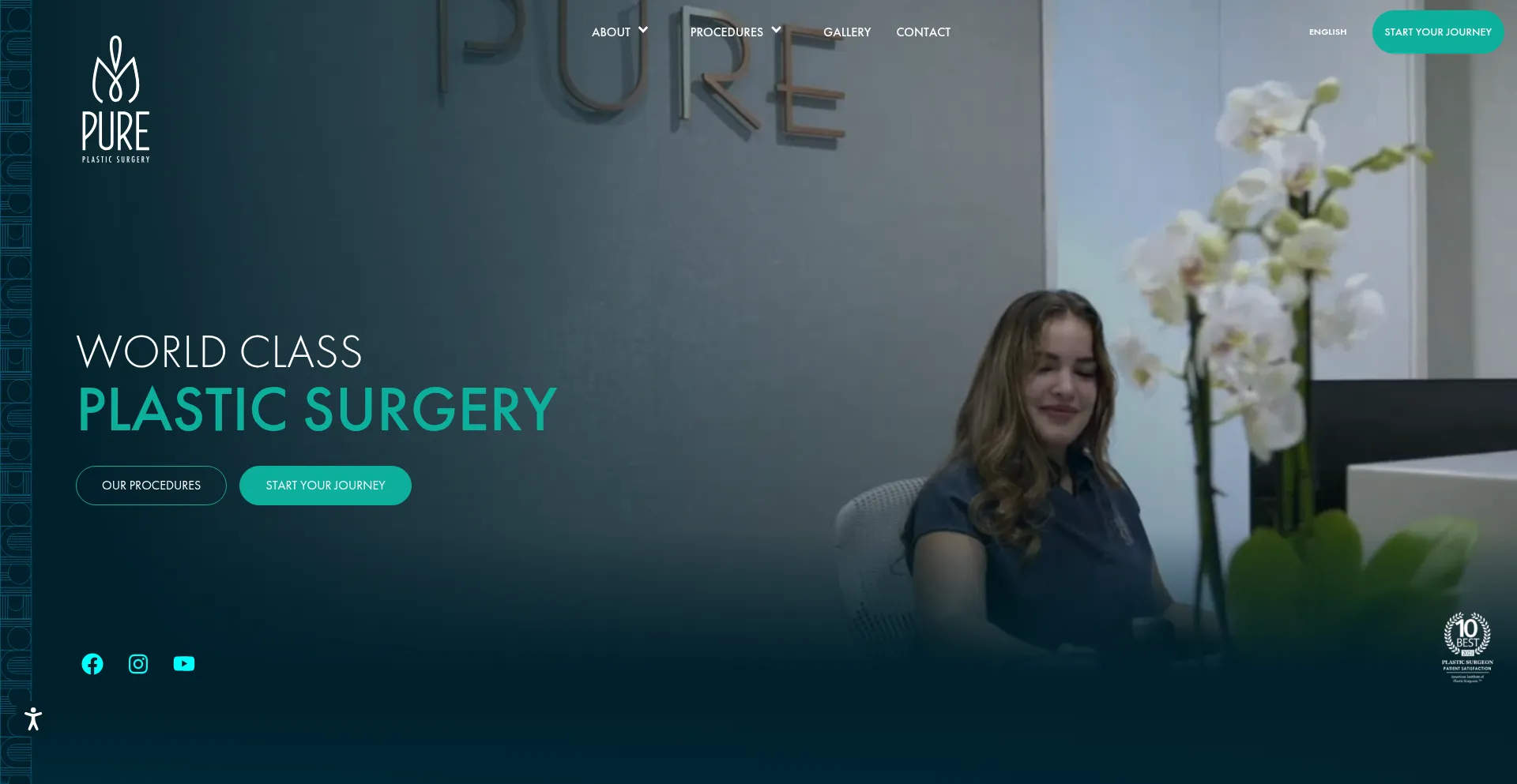 Website screenshot of Pureplasticsurgery.com