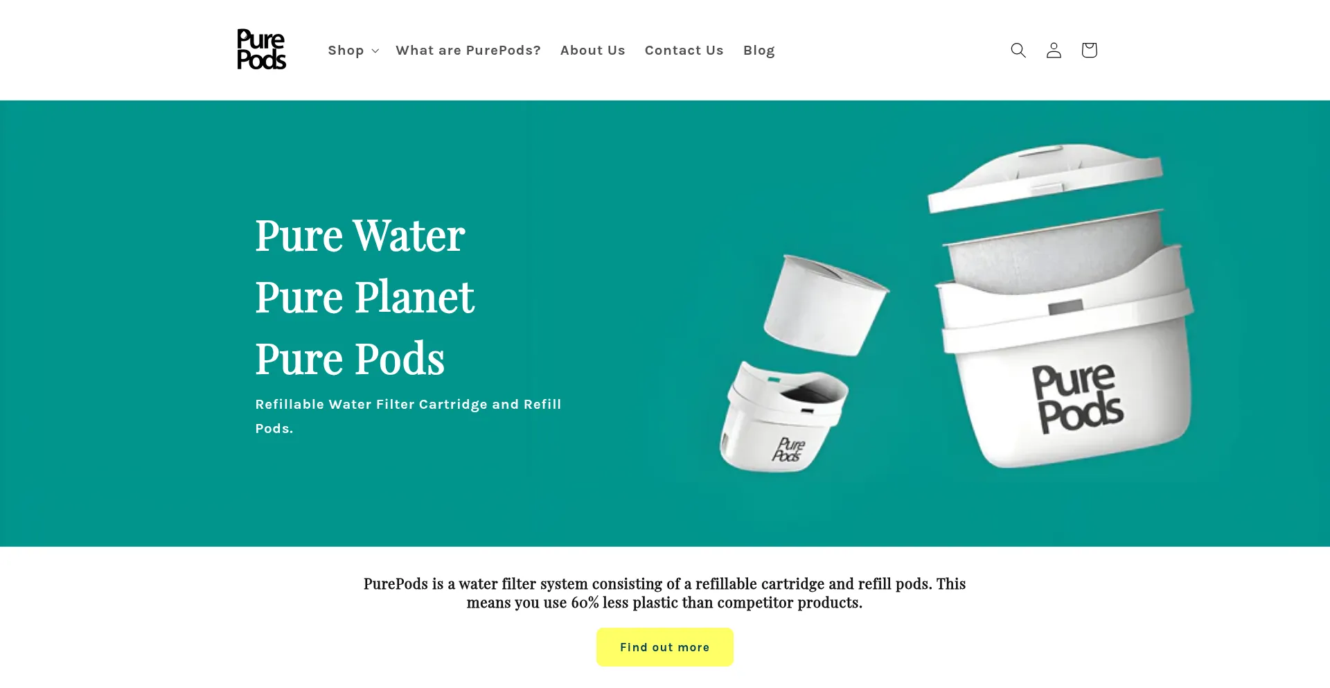 Website screenshot of Purepods.net