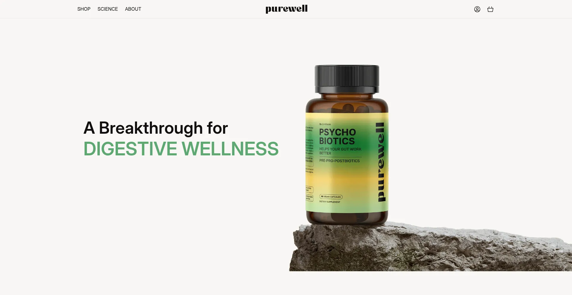 Website screenshot of Purewellsciences.com