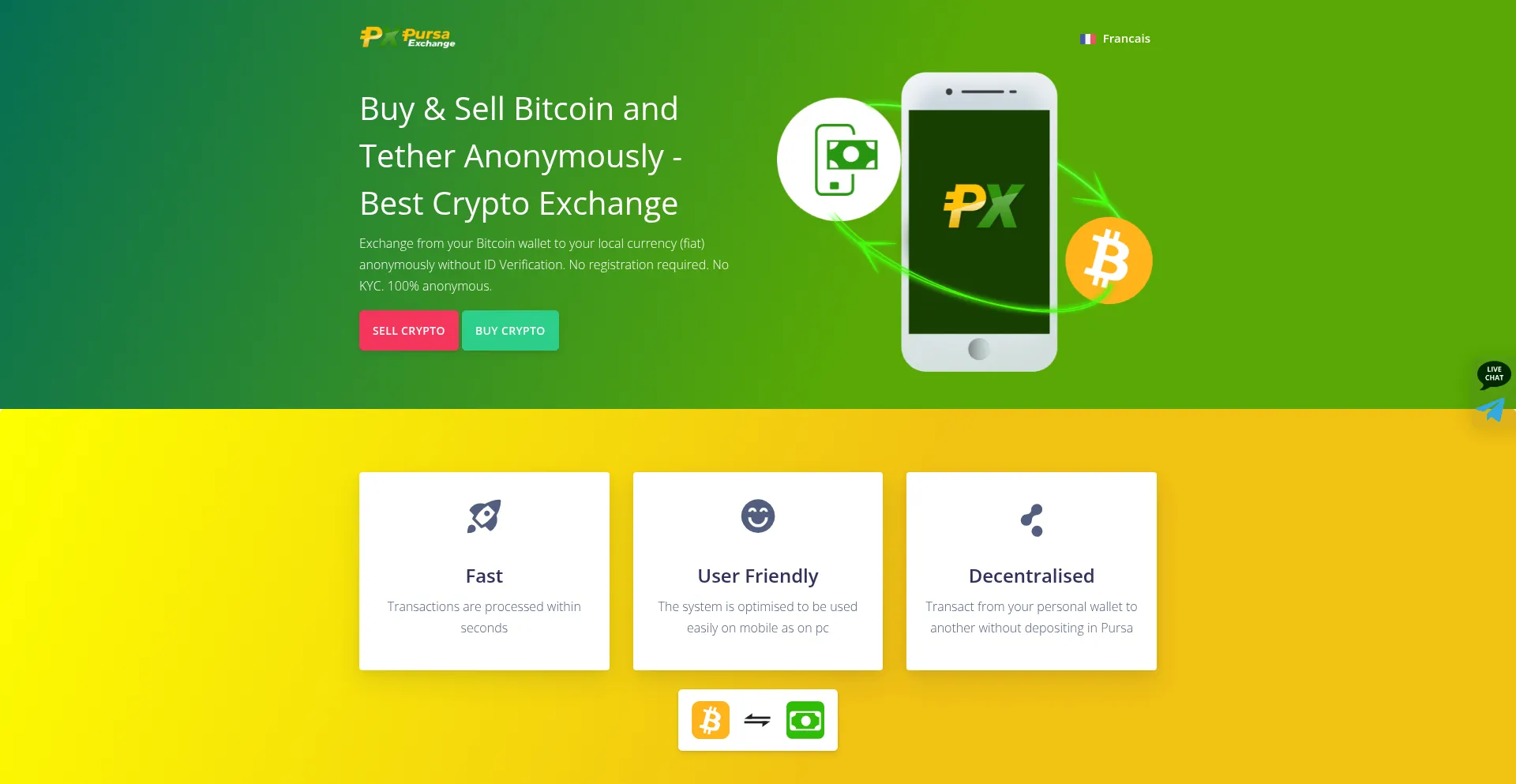 Website screenshot of Pursa.co