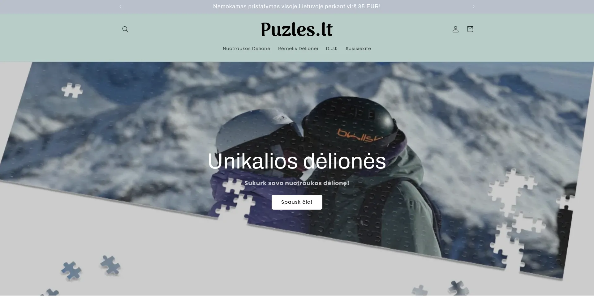Website screenshot of Puzles.lt