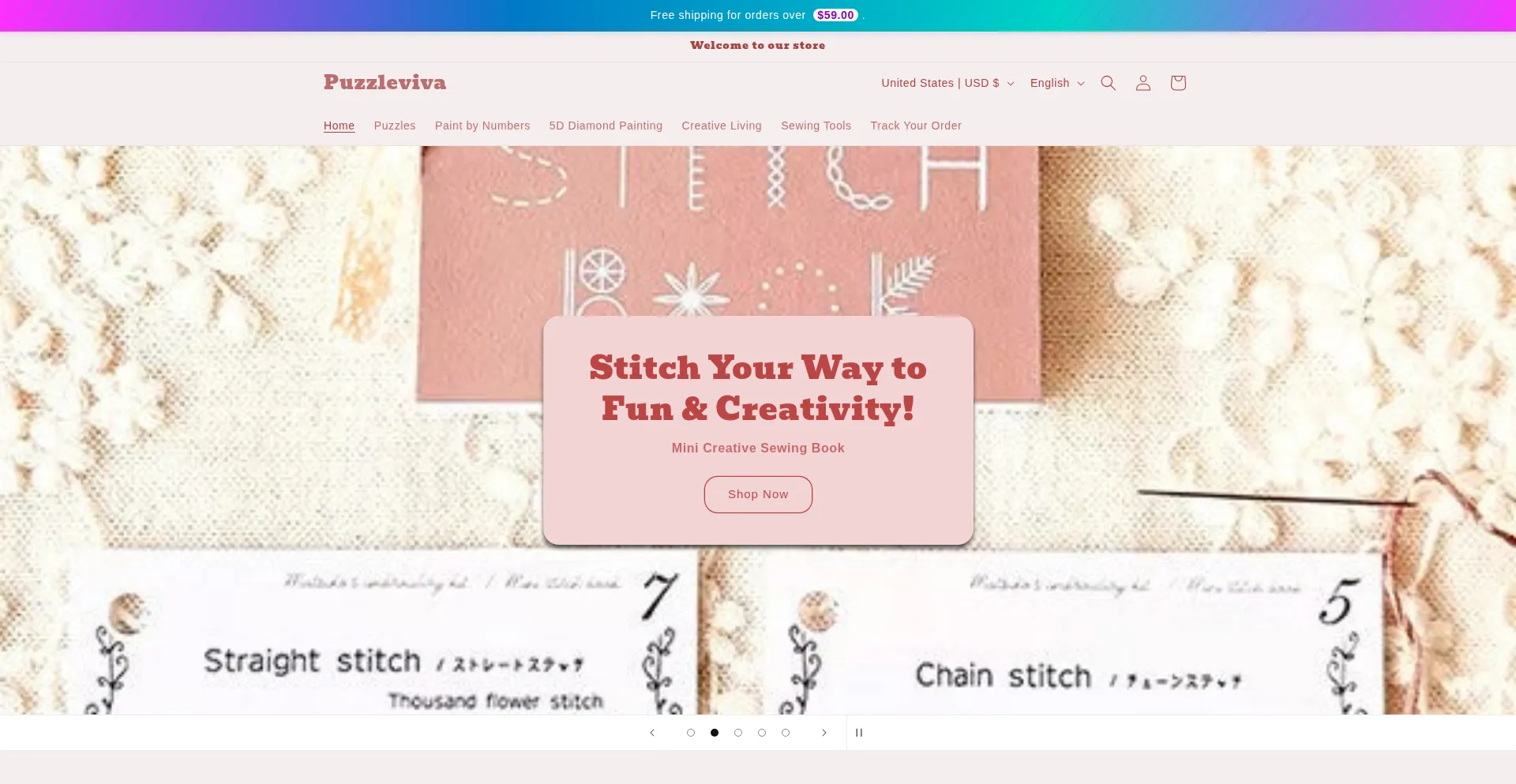 Website screenshot of Puzzleviva.com