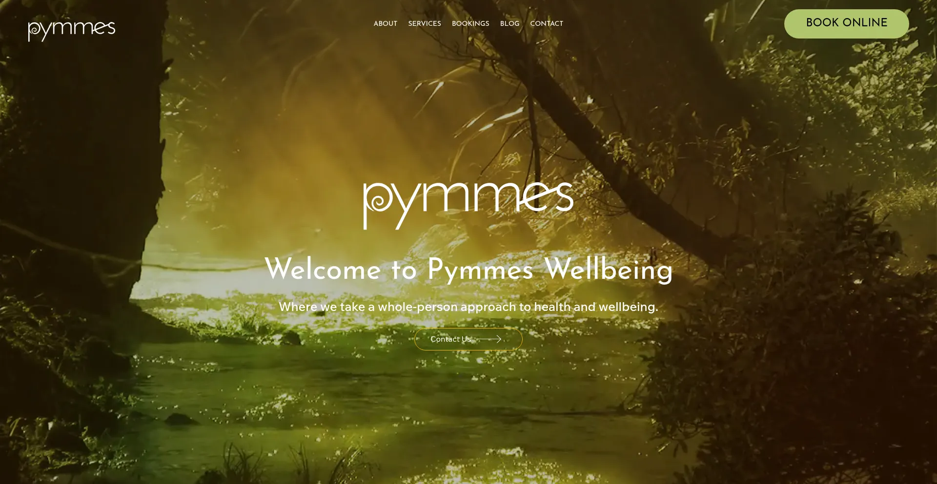 Website screenshot of Pymmeswellbeing.com