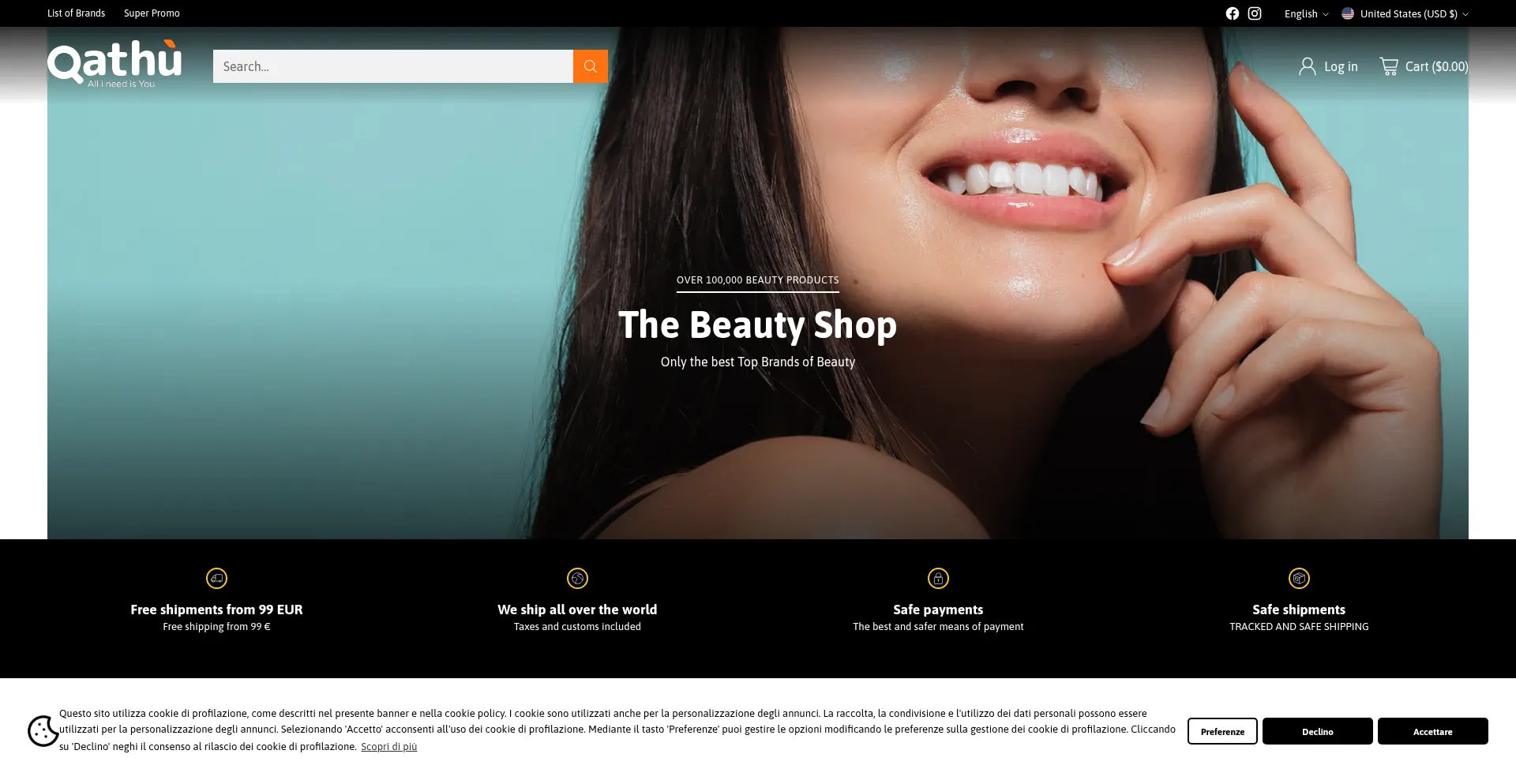 Website screenshot of Qathu.com