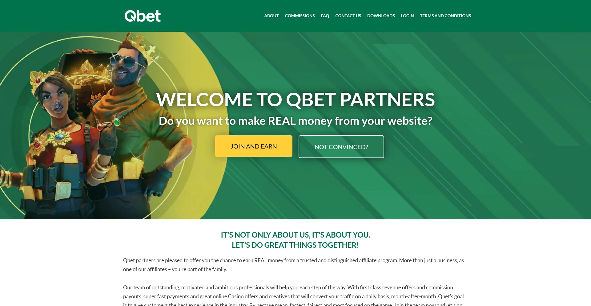 Website screenshot of Qbetpartners.com