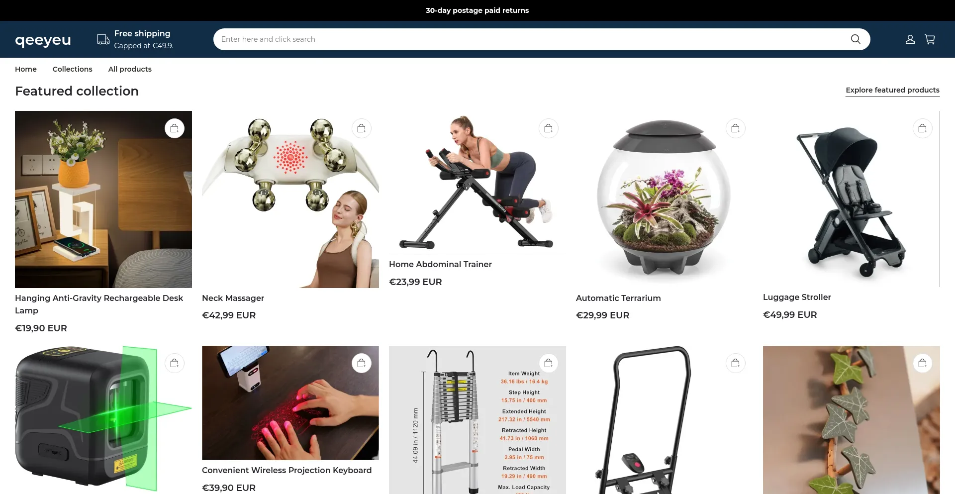 Website screenshot of Qeeyeu.com