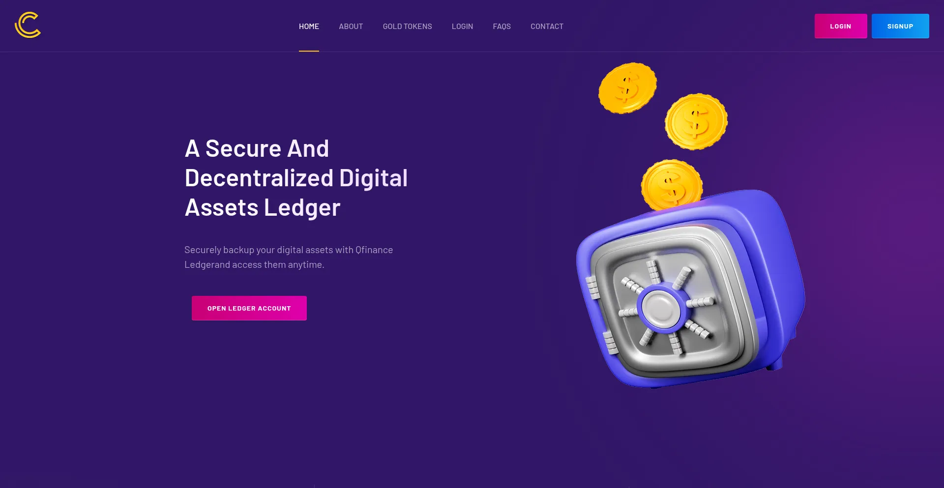 Website screenshot of Qfinanceledger.com