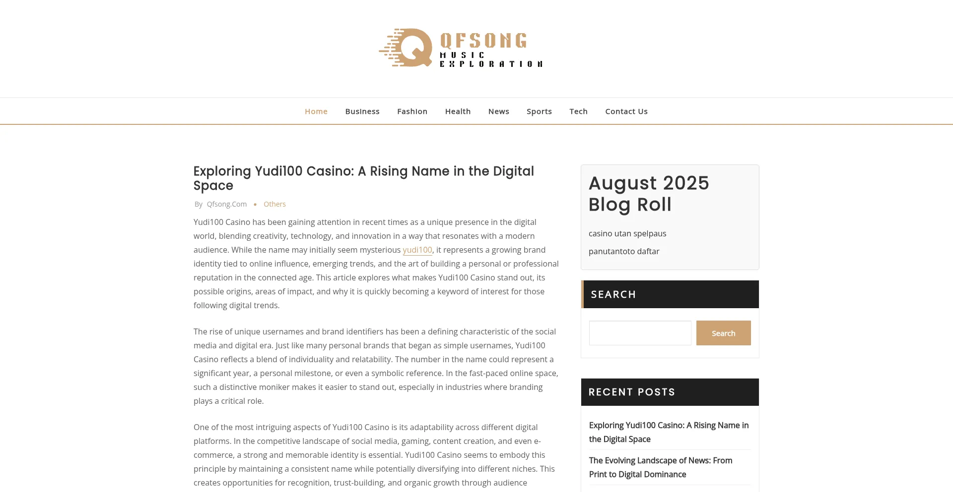 Website screenshot of Qfsong.com