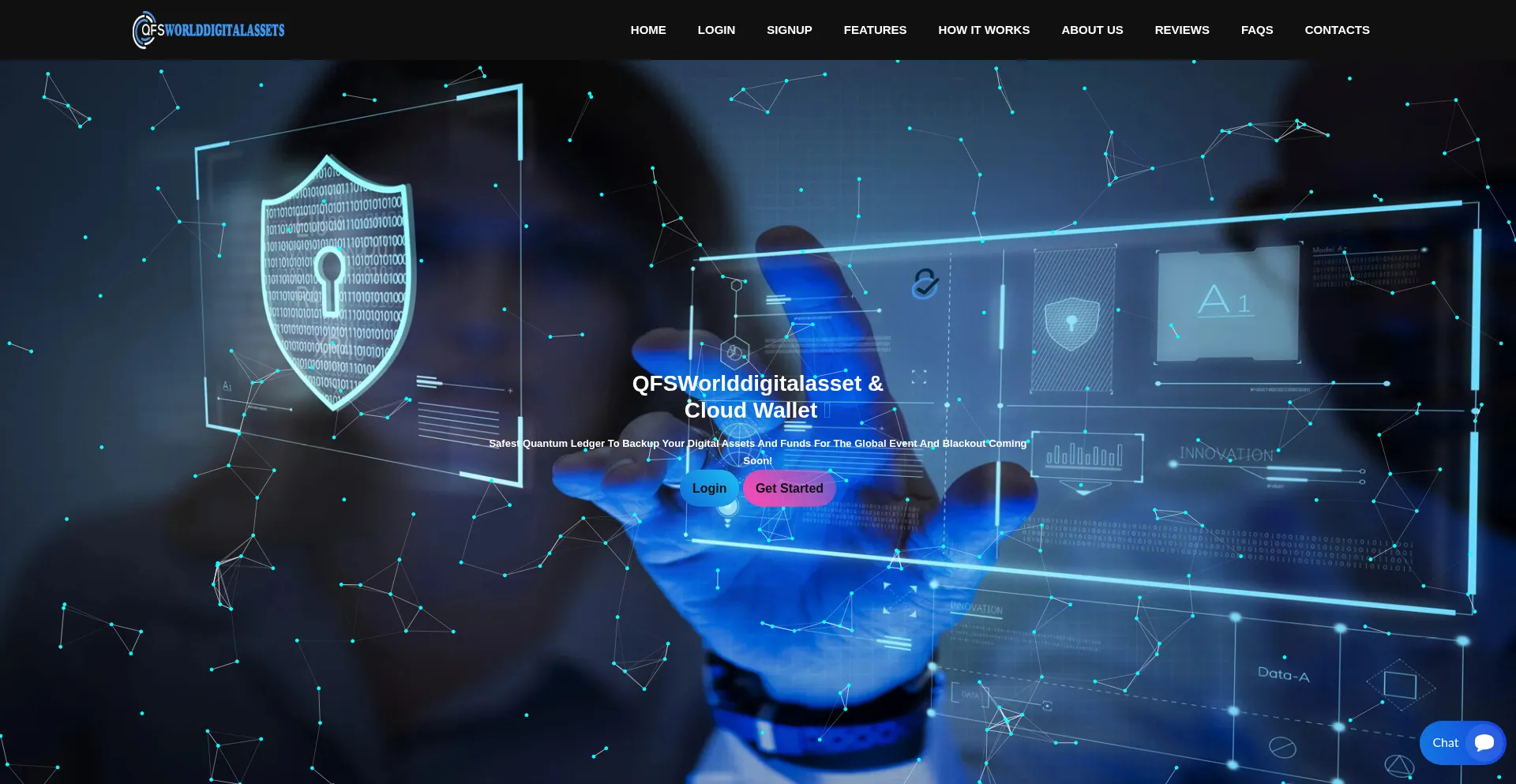 Website screenshot of Qfsworlddigitalasset.com