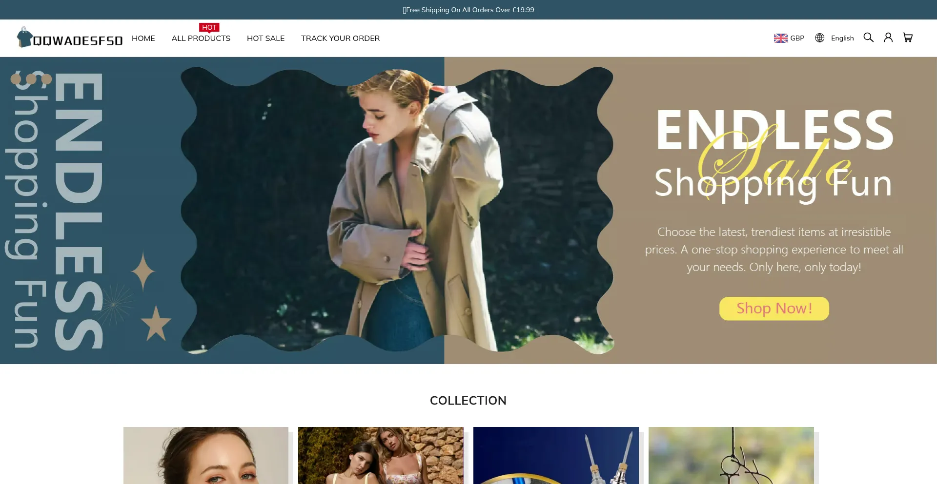 Website screenshot of Qqwadesfsd.co.uk