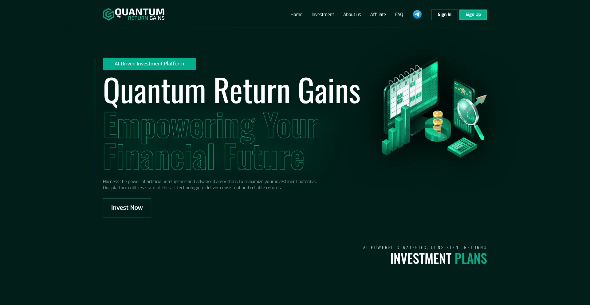Website screenshot of Qrgains.online