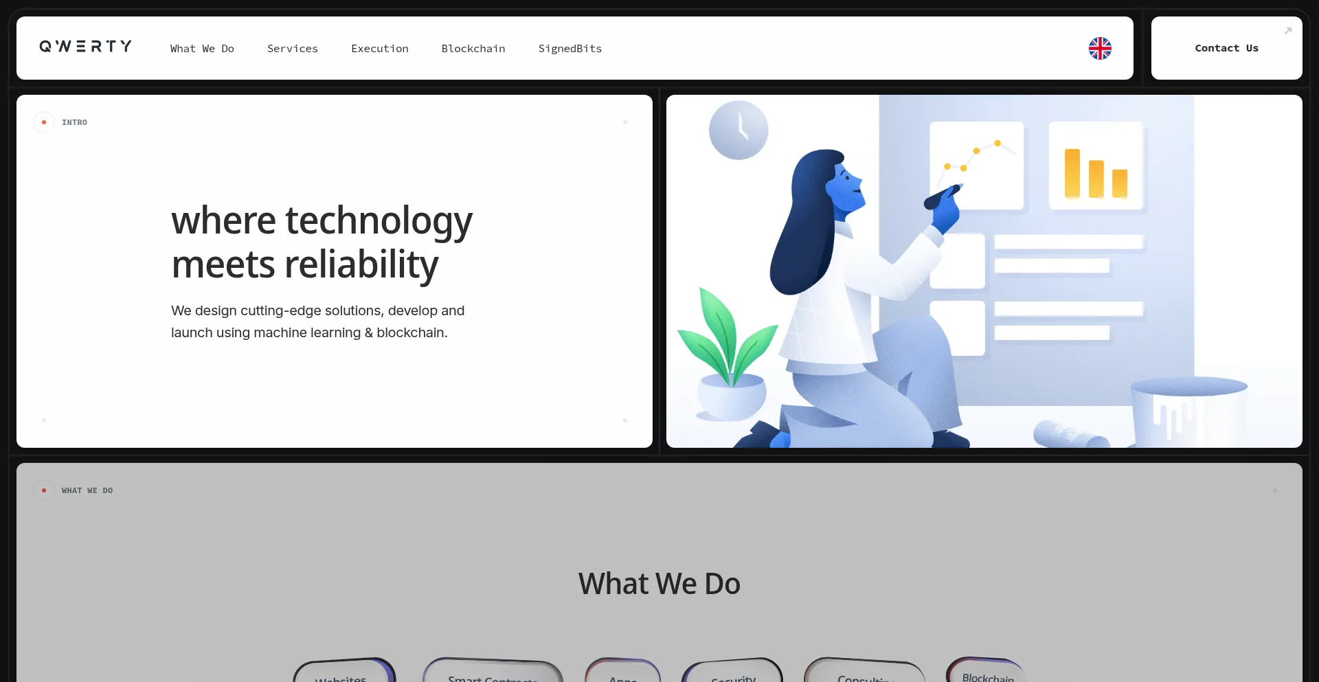 Website screenshot of Qsoft.io