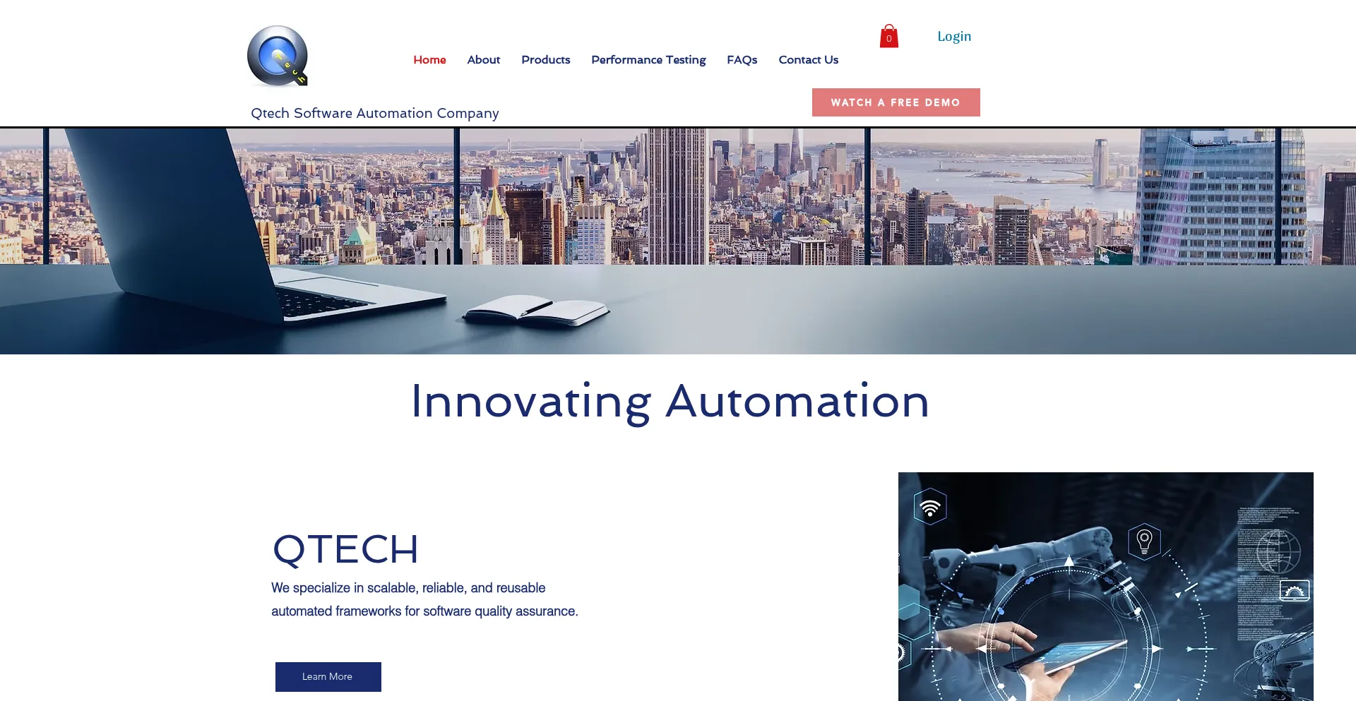 Website screenshot of Qtech-inc.com