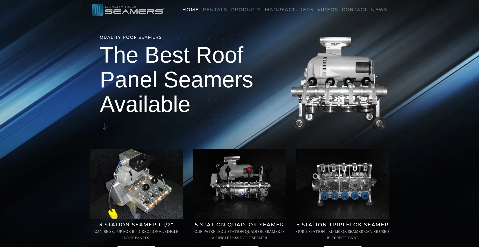Website screenshot of Qualityroofseamers.net