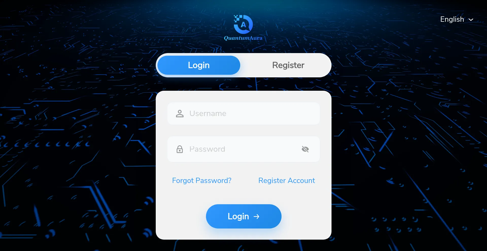 Website screenshot of Quantum-aura.cloud