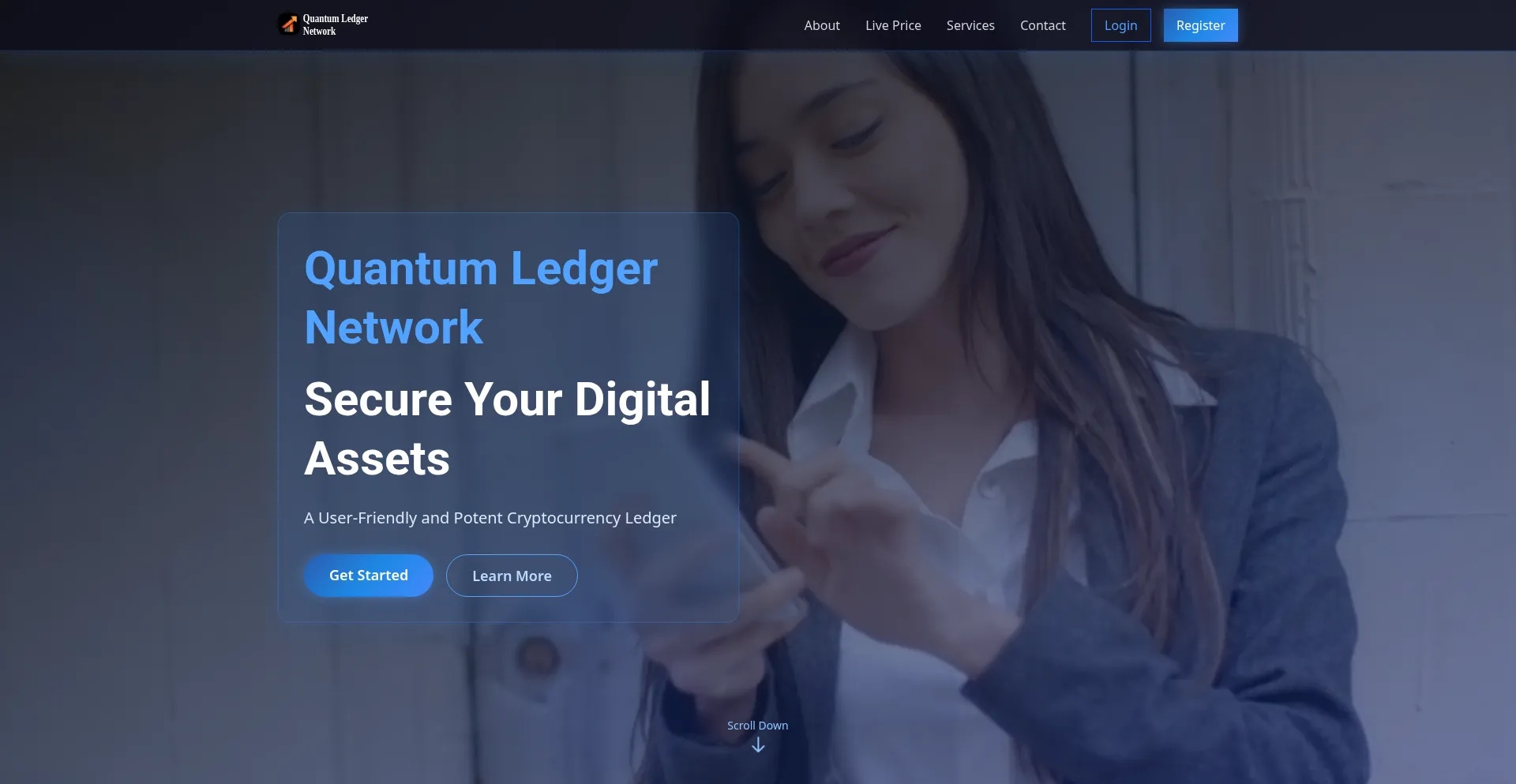Website screenshot of Quantumledgernet.com