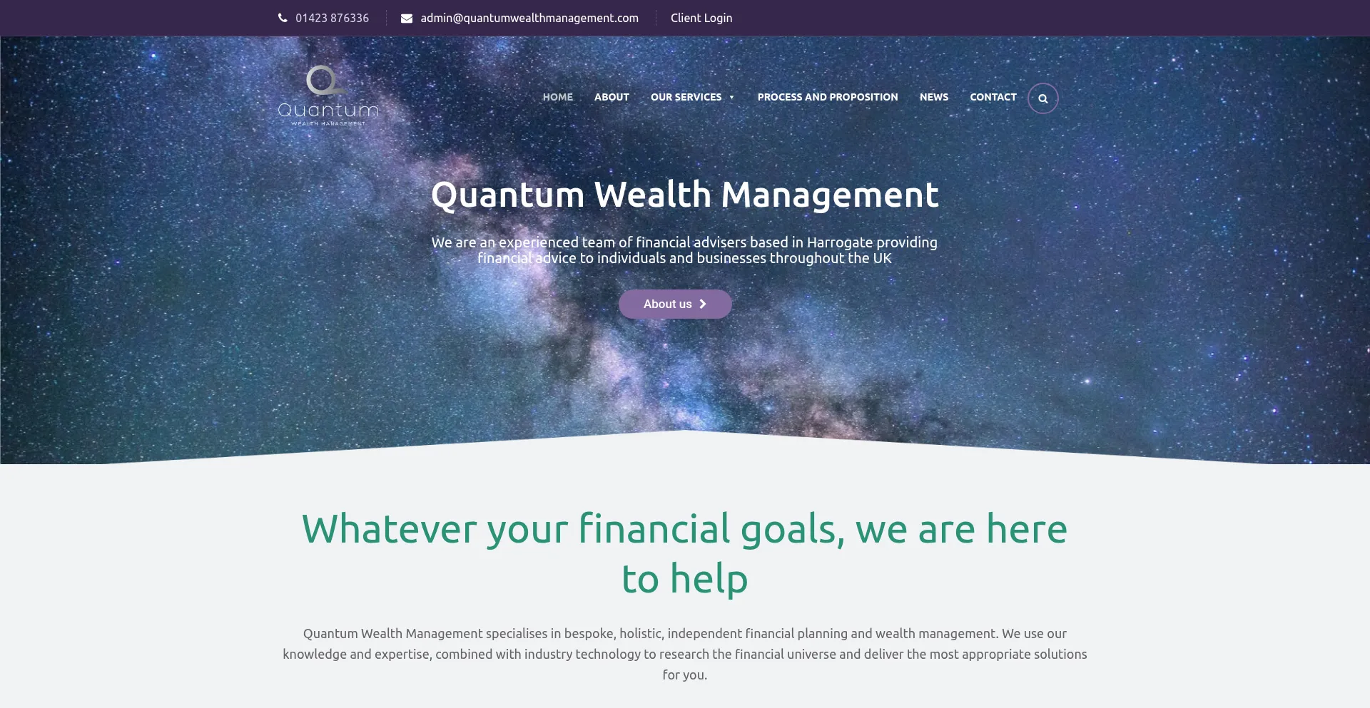Website screenshot of Quantumwealthmanagement.com