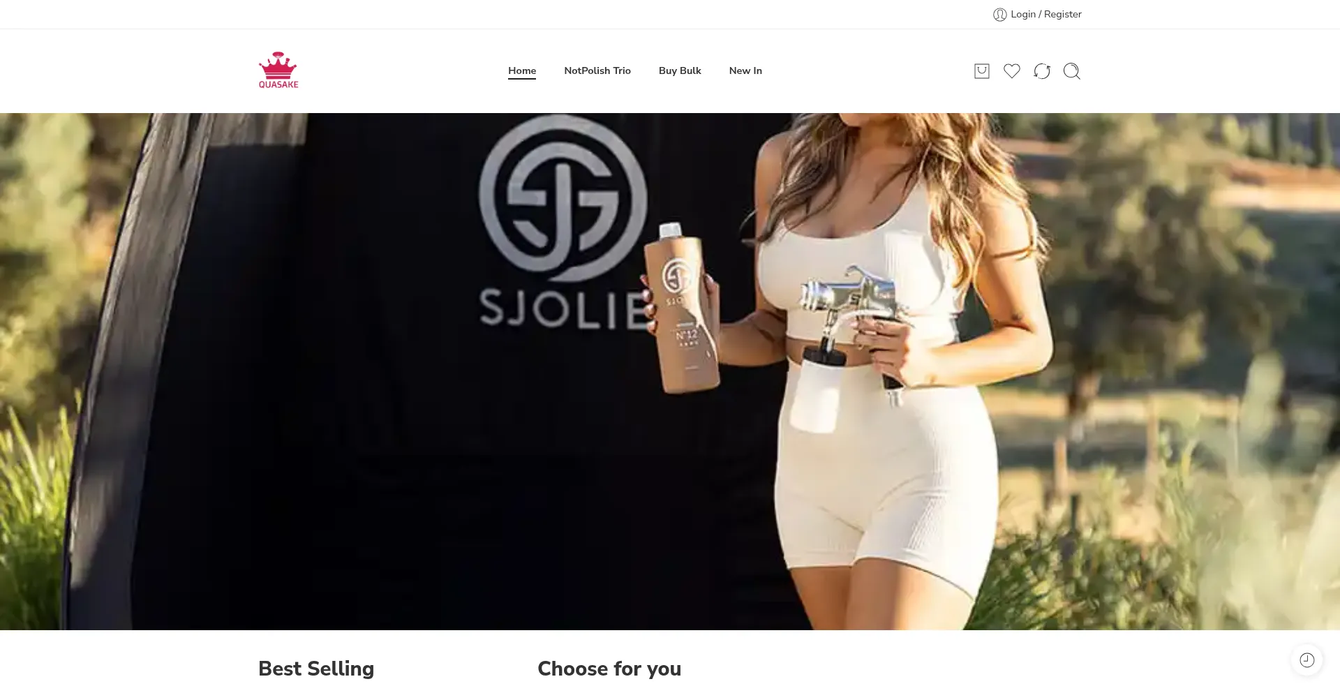 Website screenshot of Quasake.com