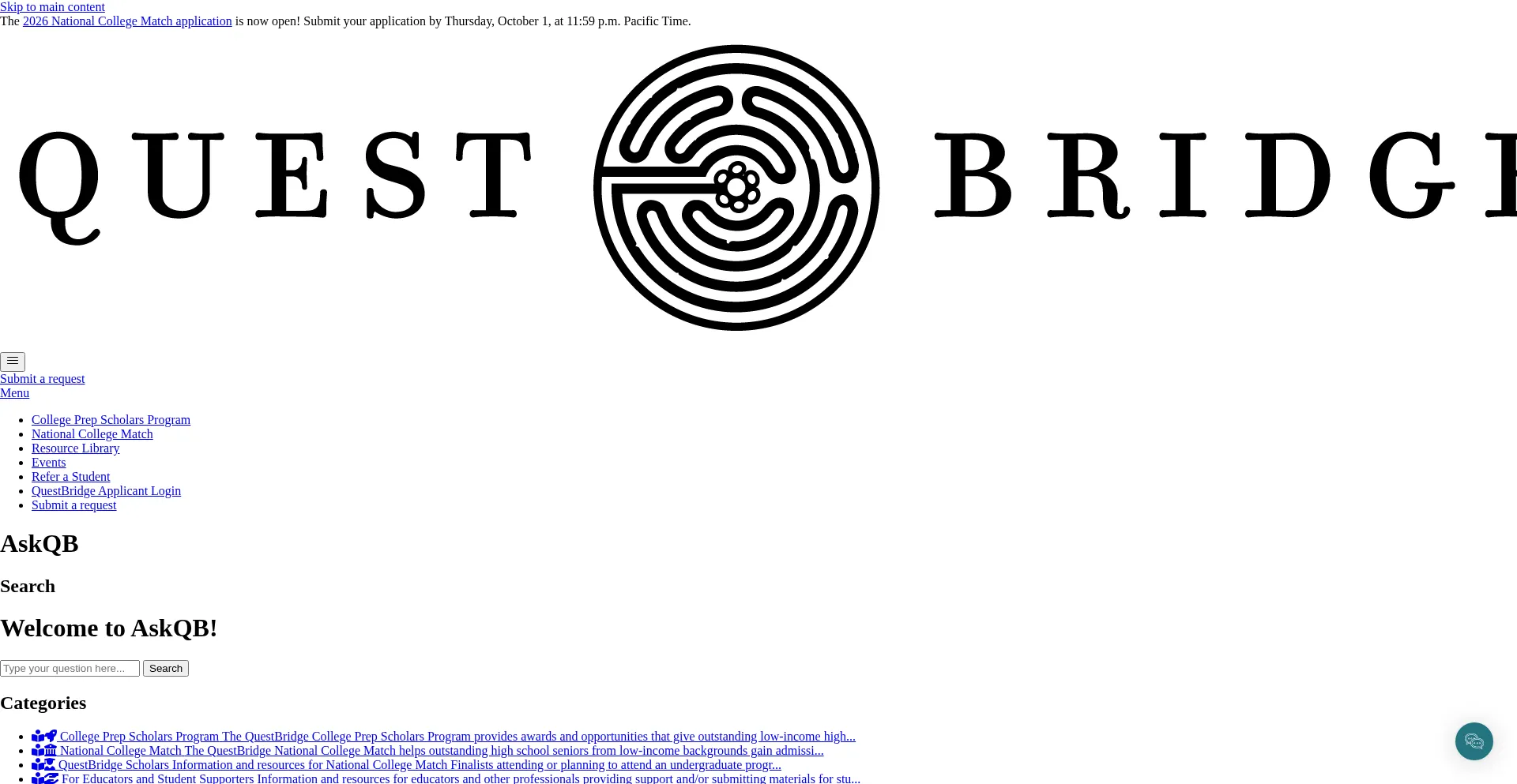 Questbridge.zendesk.com