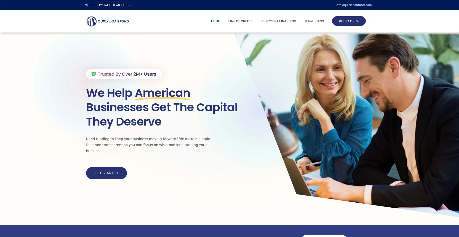 Website screenshot of Quickloanfund.com