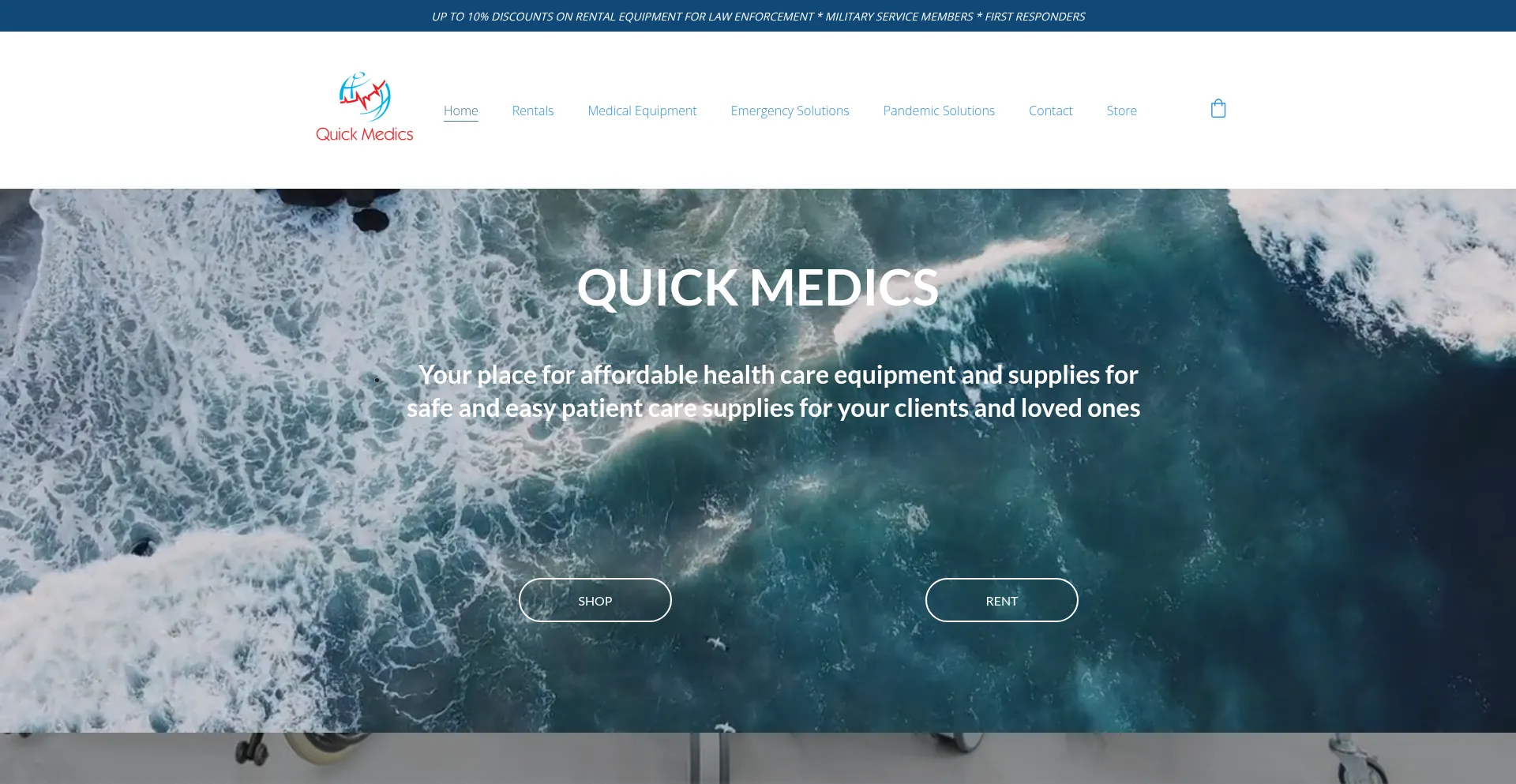 Website screenshot of Quickmedicsllc.com