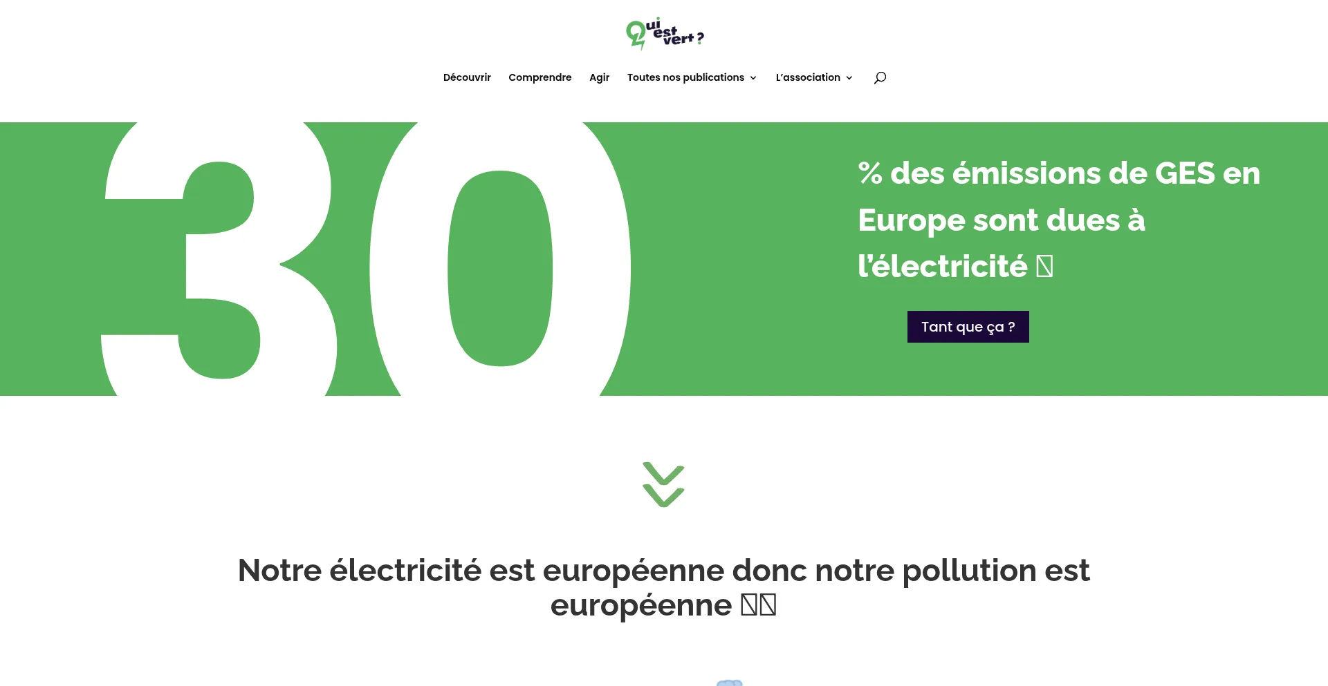 Website screenshot of Quiestvert.fr