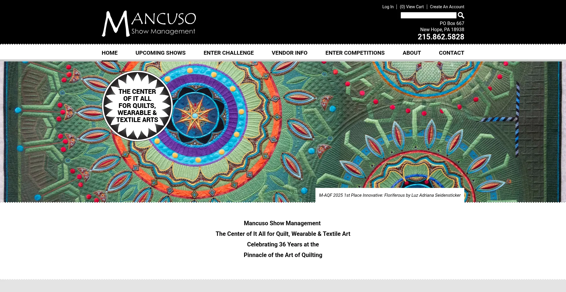 Website screenshot of Quiltfest.com