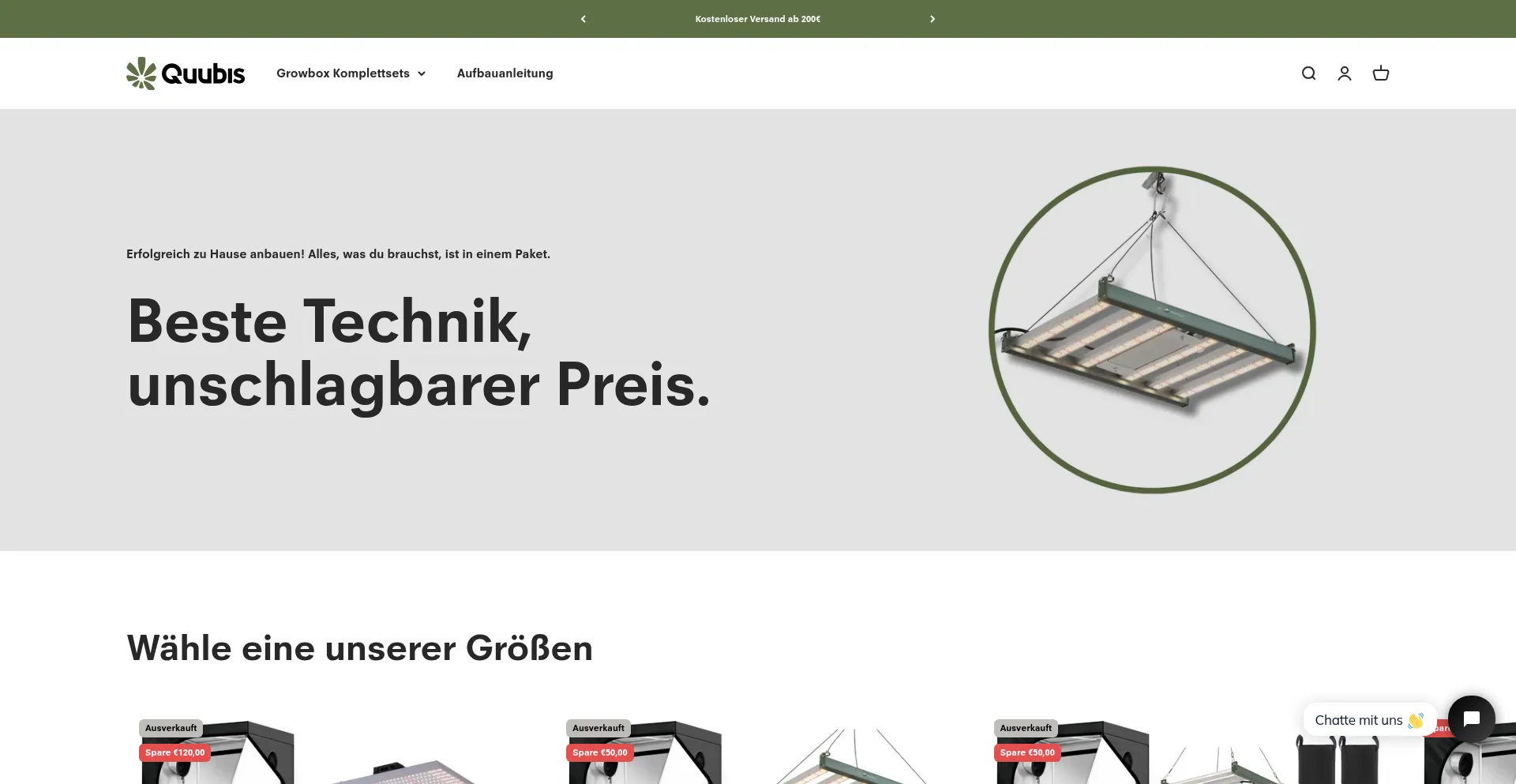 Website screenshot of Quubis.com